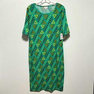 LuLaRoe JULIA Stylish High Scoop neckline, Form Fitting versatile knit dress NWT